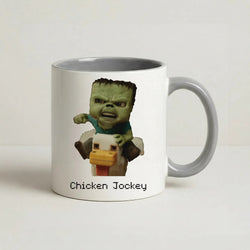 Chicken Jockey  Coffee Grey Mug