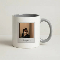 I Love You Polaroid - Personalised Couples Coffee Grey Mug