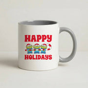 Happy Holidays Cute Green Aliens Mug 5