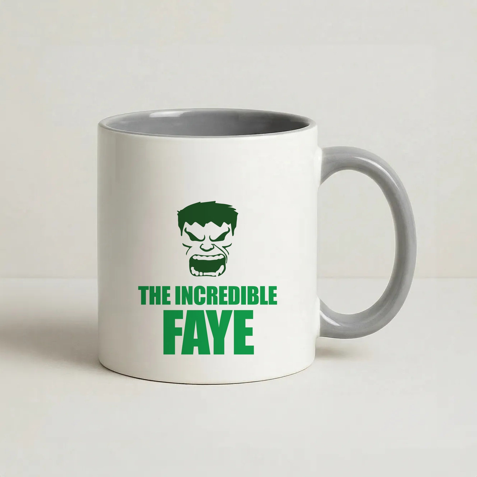 Hulk - Personalised Superhero Comic Coffee Grey Mug