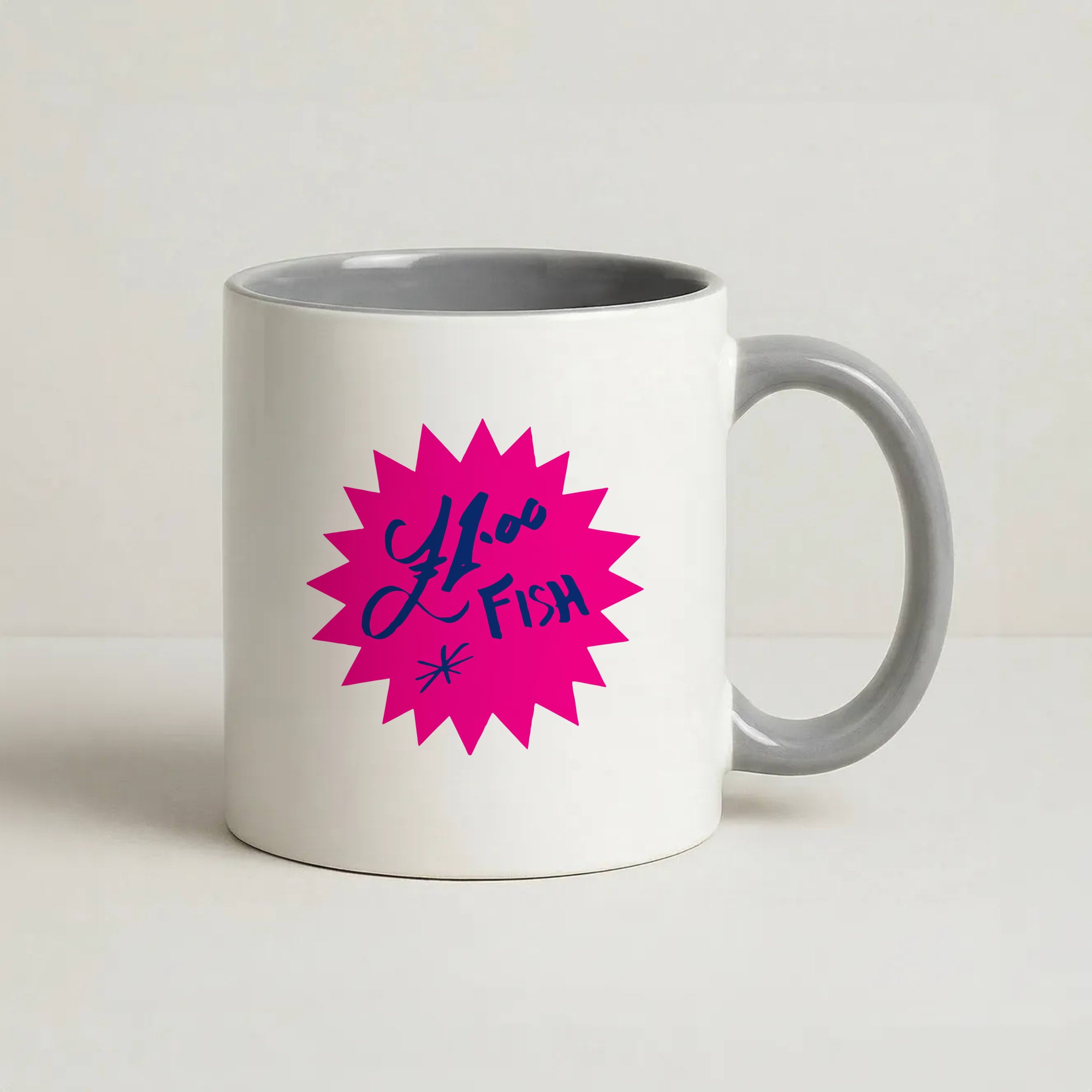 One Pound Fish - British Pop Culture Coffee Grey Mug