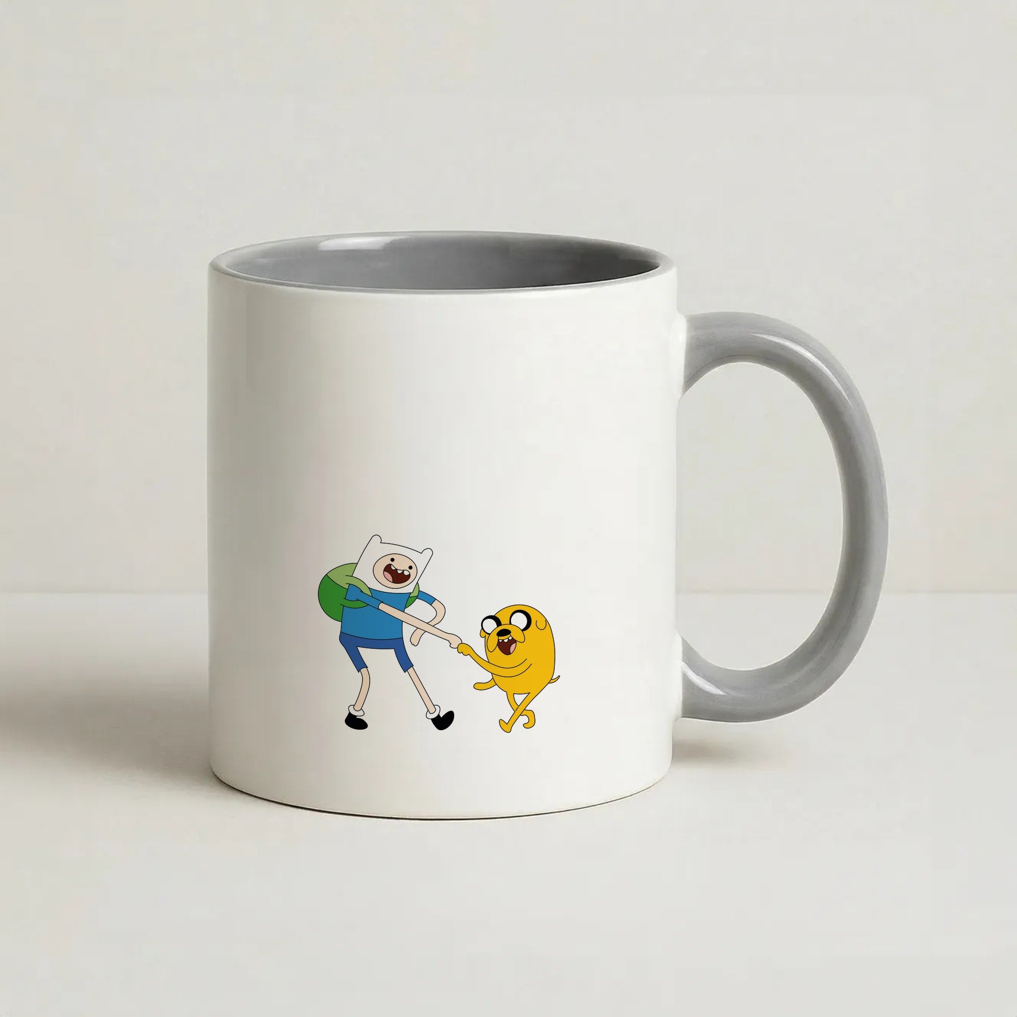 Jake The Dog And Finn The Human Coffee Grey Mug