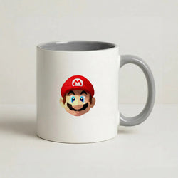 Mario Face - Mario Coffee Grey Mug