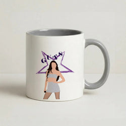 Dark Purple Olivia Coffee Grey Mug