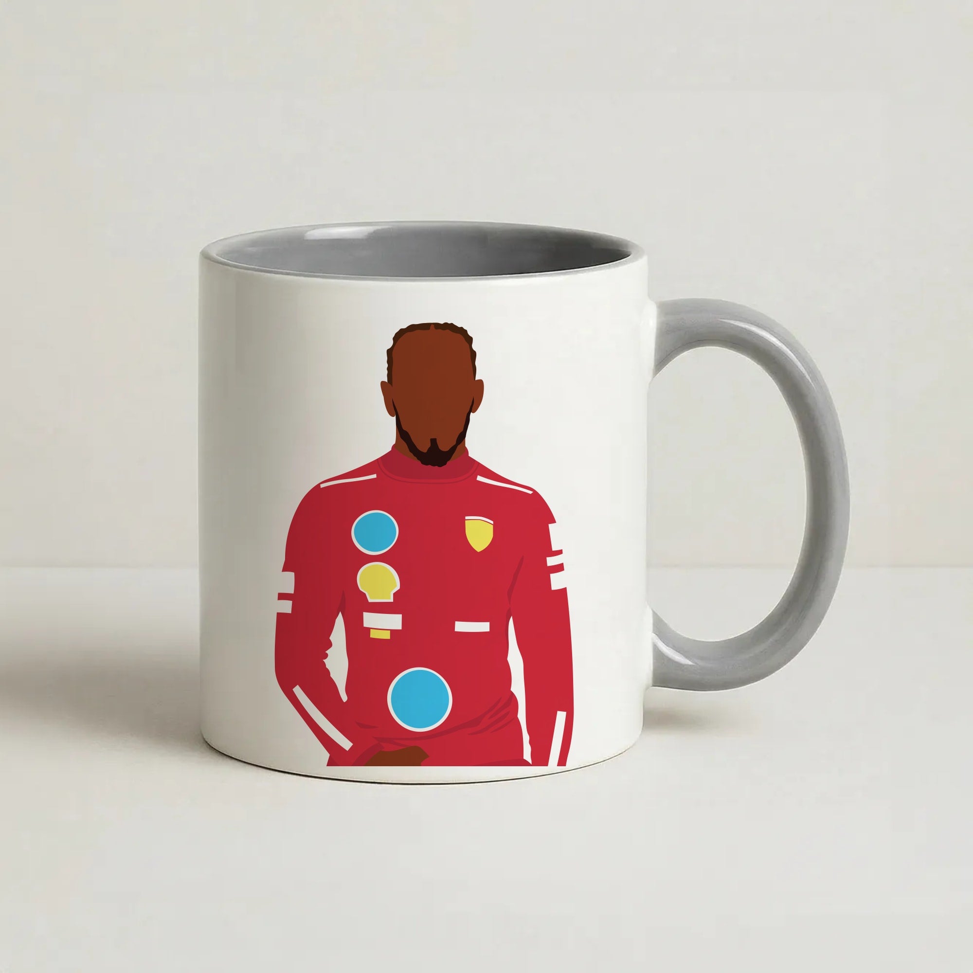 Hamilton In Red Coffee Grey Mug