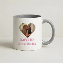 I Love My Girlfriend - Personalised Couples Coffee Grey Mug