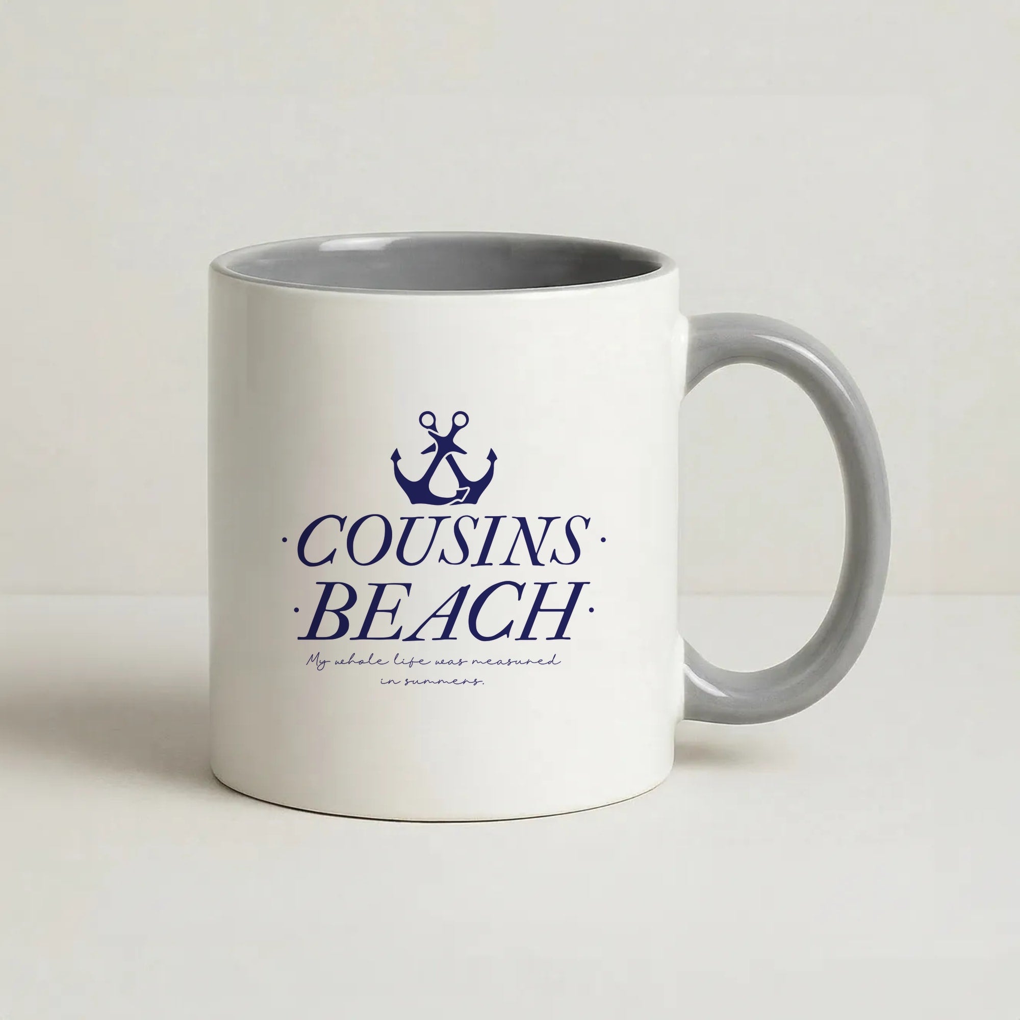 Stripes Cousin Beach Coffee Grey Mug