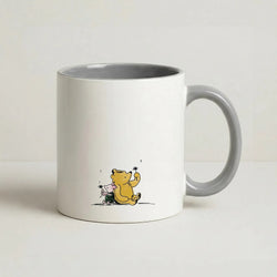 Winnie & Pig Coffee Grey Mug