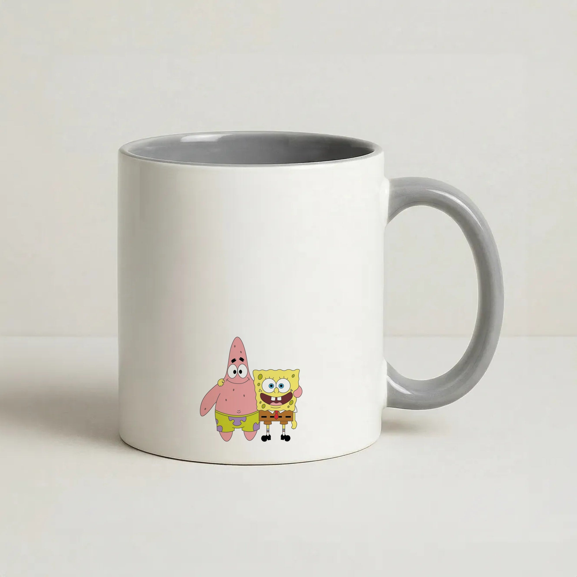 Patrick And Sponge Coffee Grey Mug