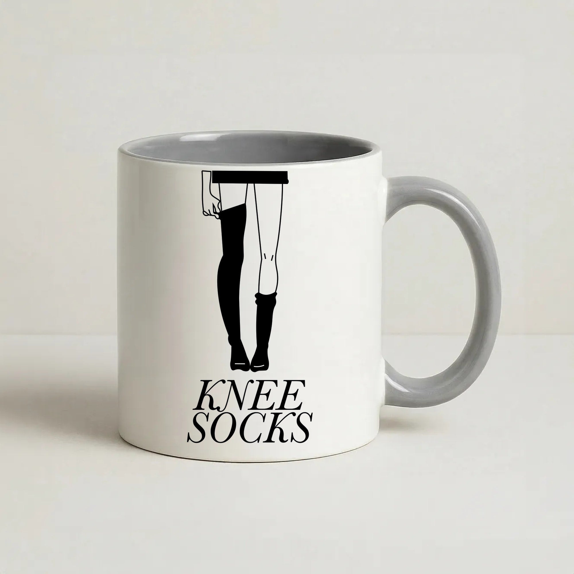 Knee Socks Coffee Grey Mug