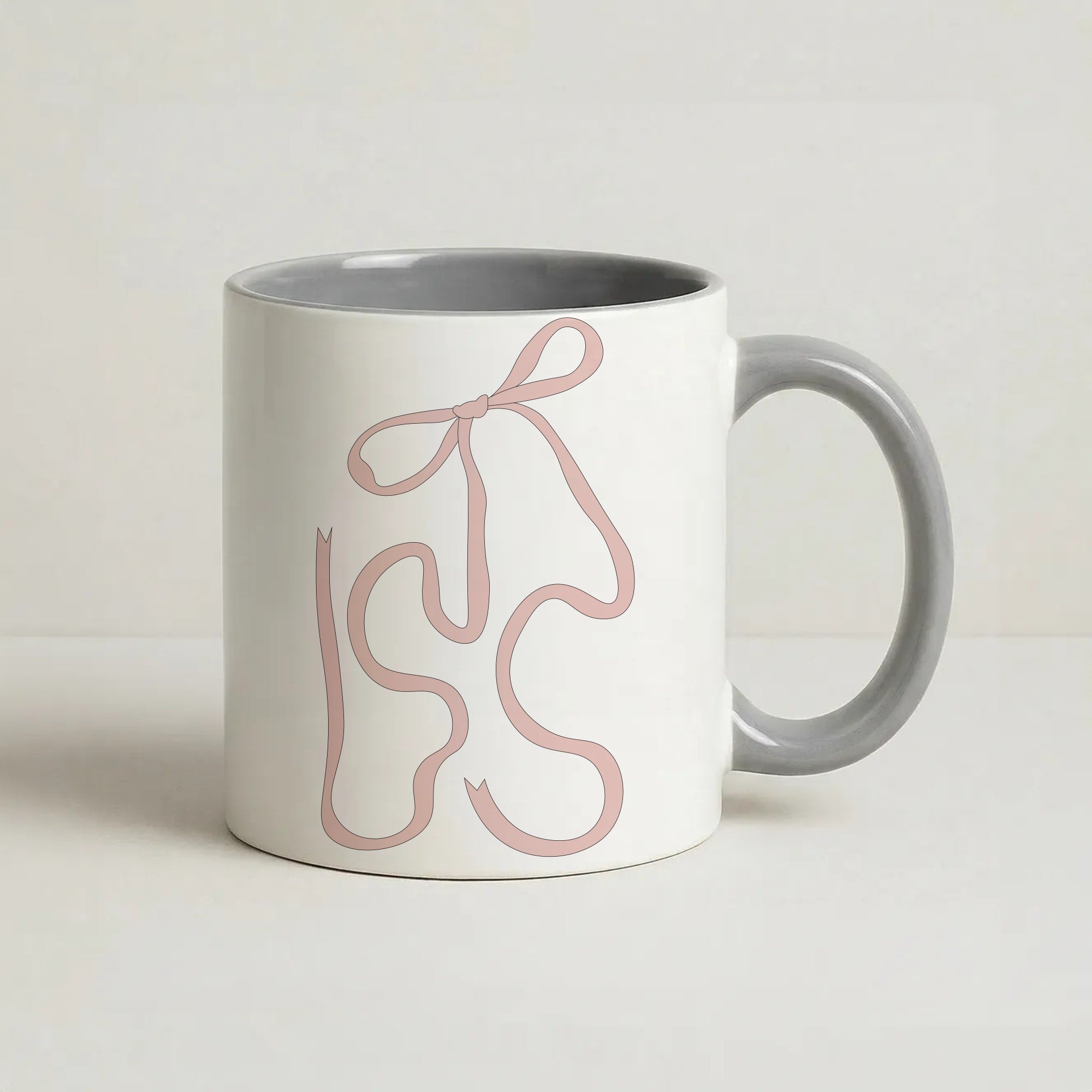 Black Ribbon Coffee Grey Mug