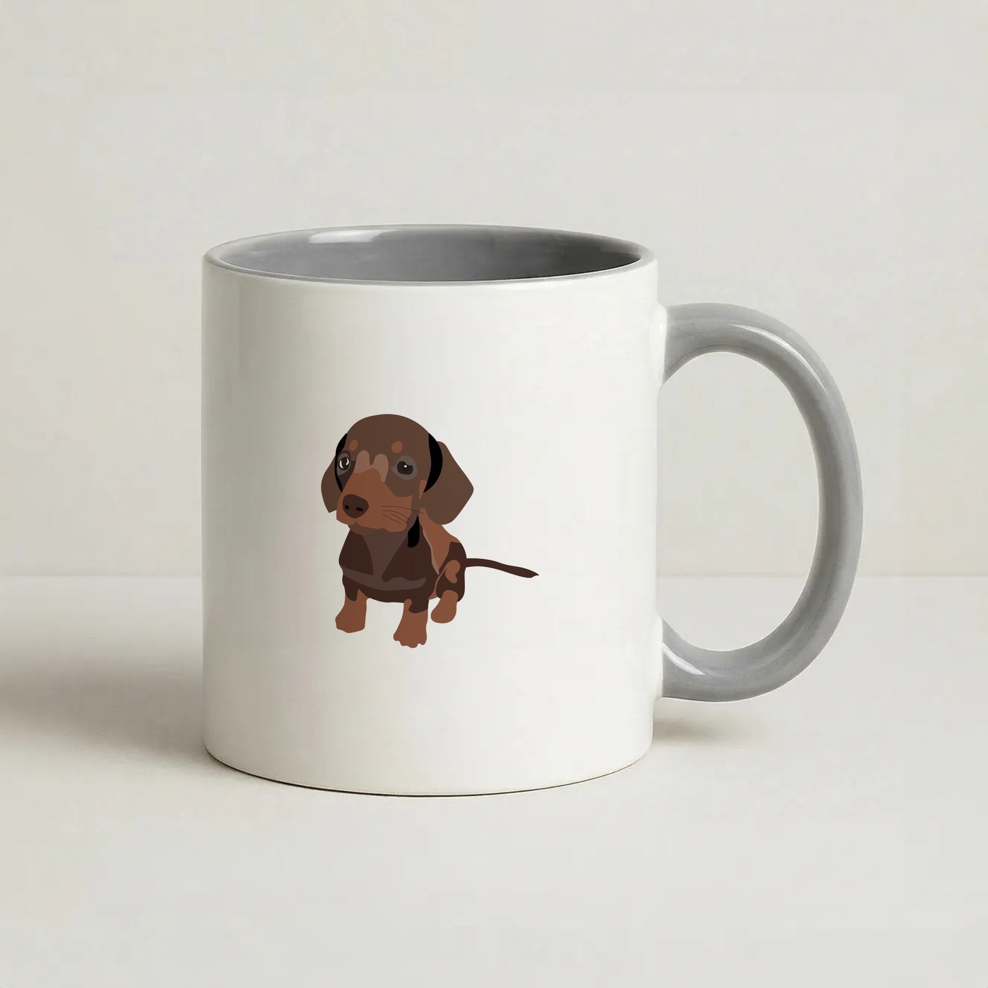 Brown - Dachshunds Coffee Grey Mug