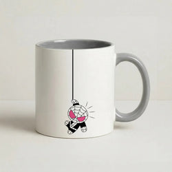 Black Hanging Spider Hero  Coffee Grey Mug
