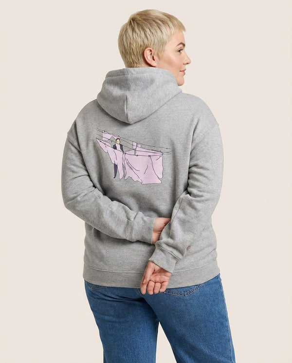 Washing - Myers Hoodie — Grey Back, worn