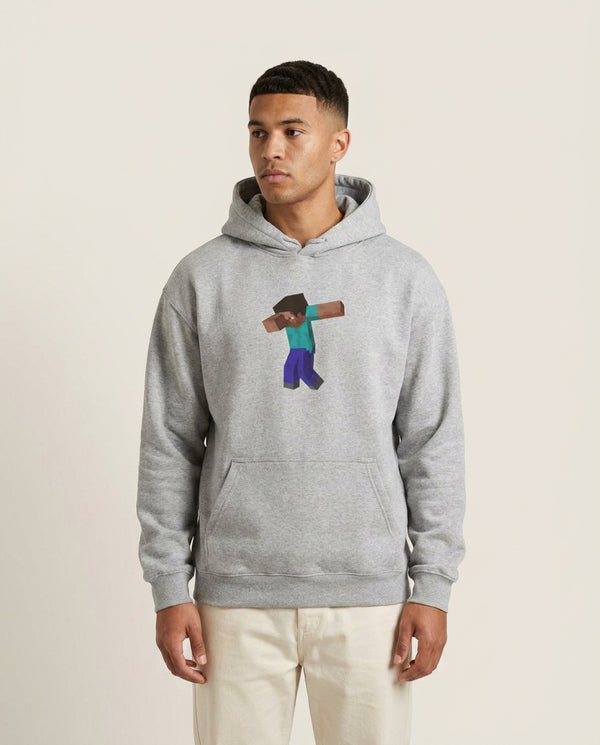 Steve Dab - Mining Hoodie — Grey Front, worn