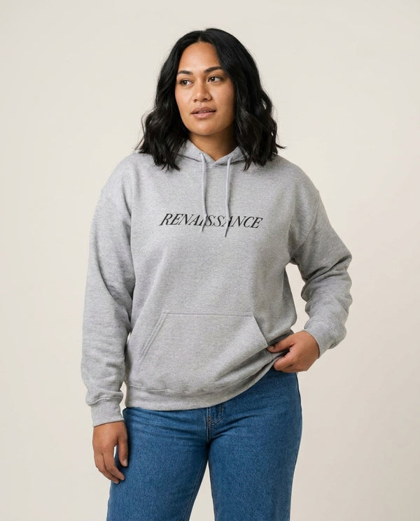 Renaissance - Queen B Hoodie — Grey Front, worn