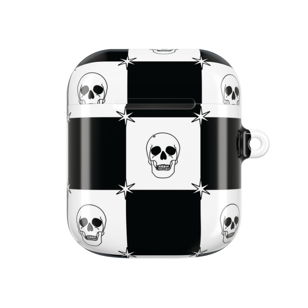 Checkered Skulls Pattern AirPods Case