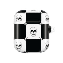 Checkered Skulls Pattern AirPods Case
