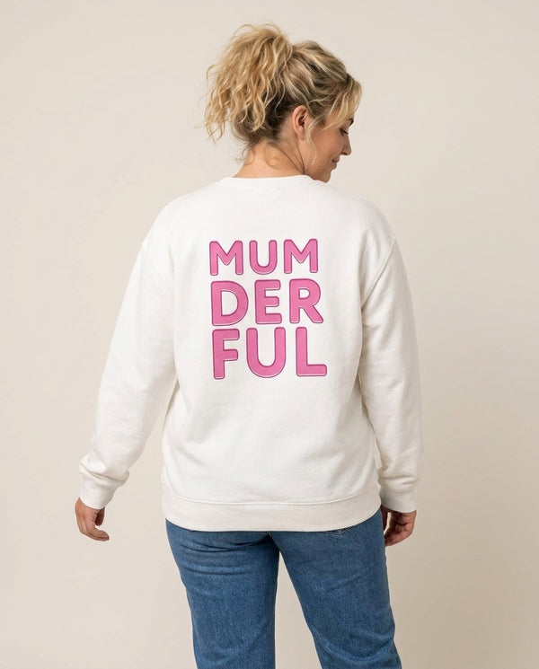 Mumderful Sweatshirt — White Back, worn