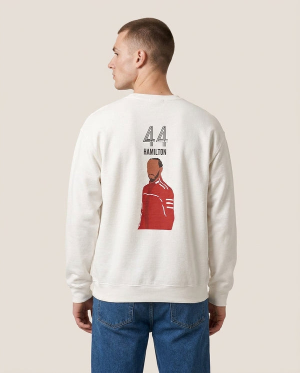 Hamilton 2026 Sweatshirt — White Back, worn