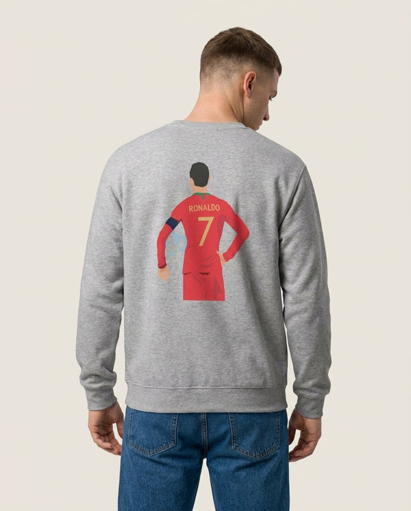 Ronaldo - Football Sweatshirt — Grey Back, worn