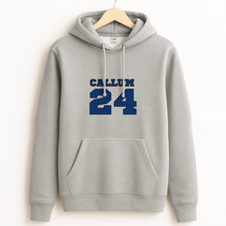 Dark Blue - Personalised Football Grey Hoodie