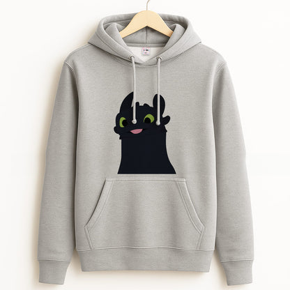 Black Fury Dragon Grey Hoodie