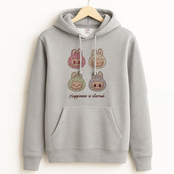 Happiness Is Eternal Monsters Grey Hoodie
