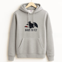 Dragon Born To Fly Grey Hoodie