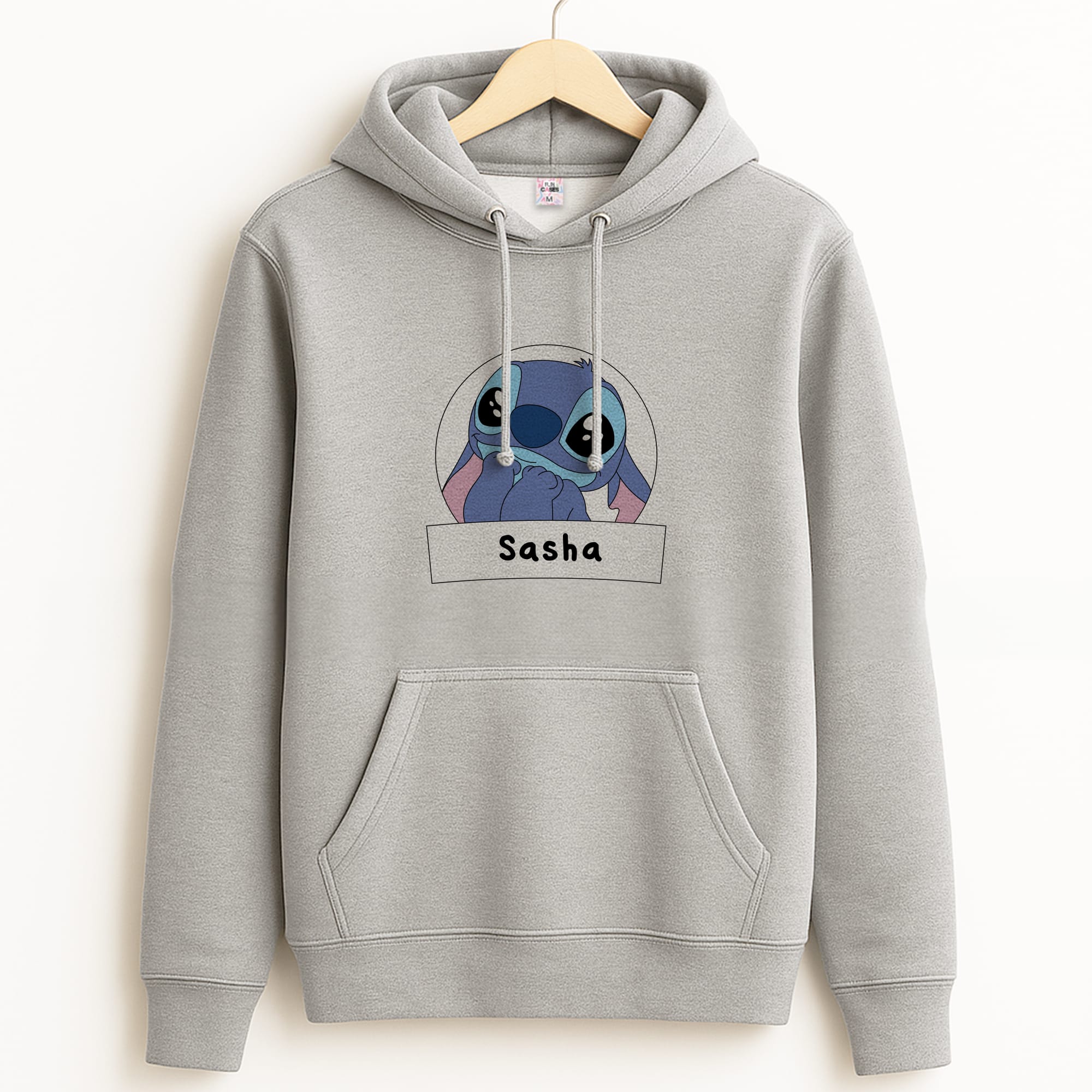 Personalised Cute Blue Alien Grey Hoodie