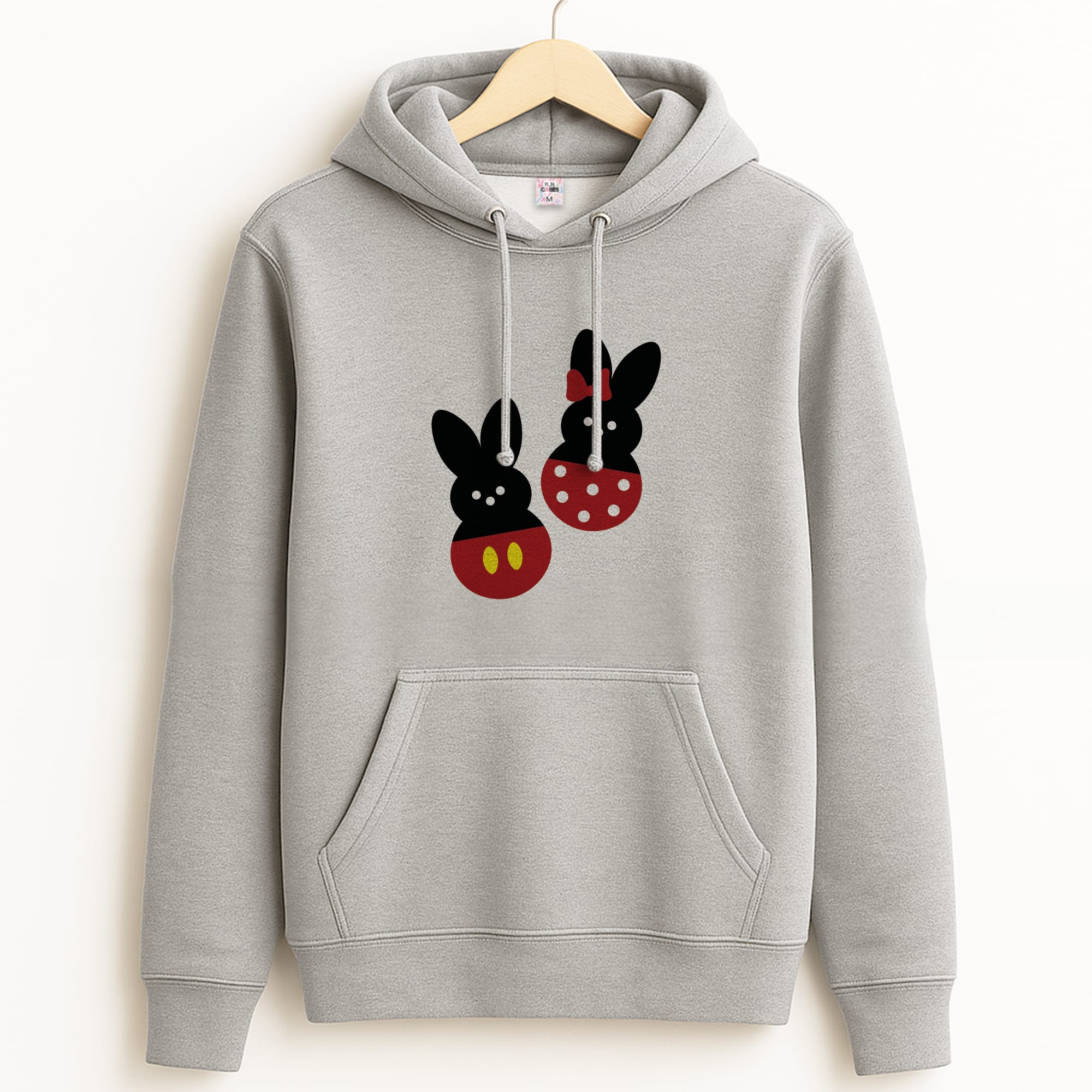 Mouse Peeps Pattern Grey Hoodie