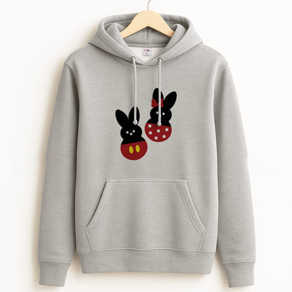 Mouse Peeps Pattern Grey Hoodie