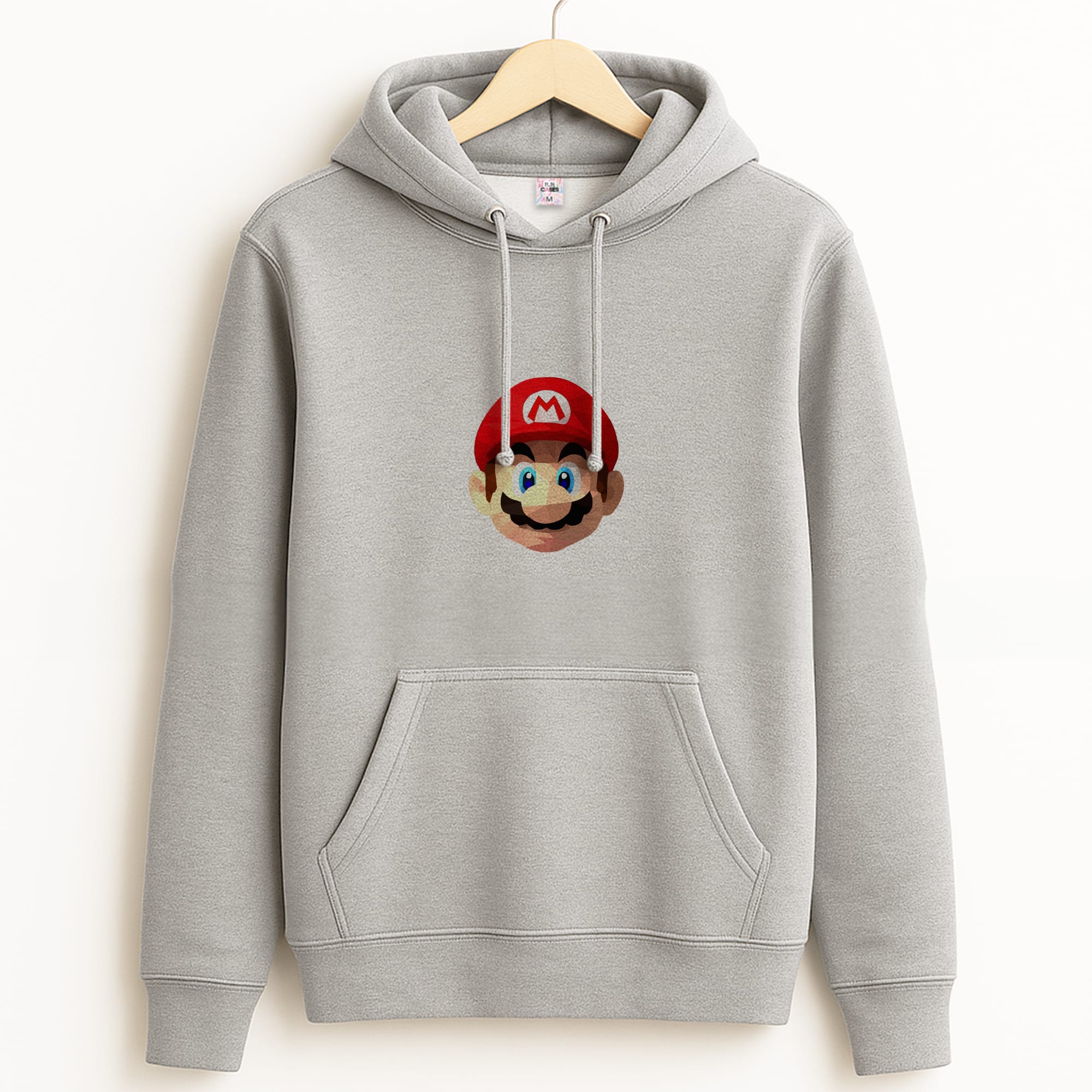 Mario Face - Mario Grey Hoodie