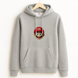 Mario Face - Mario Grey Hoodie