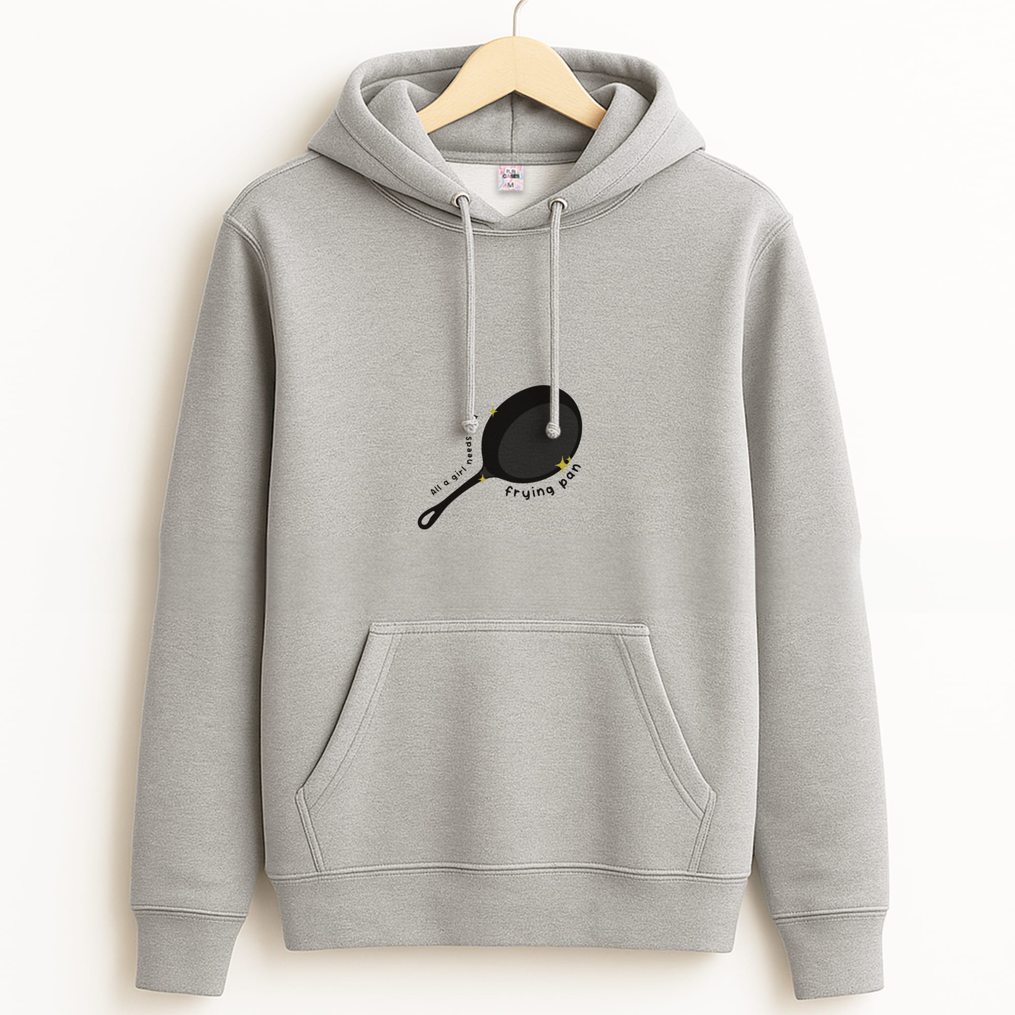 All A Girl Needs Is A Frying Pan Grey Hoodie
