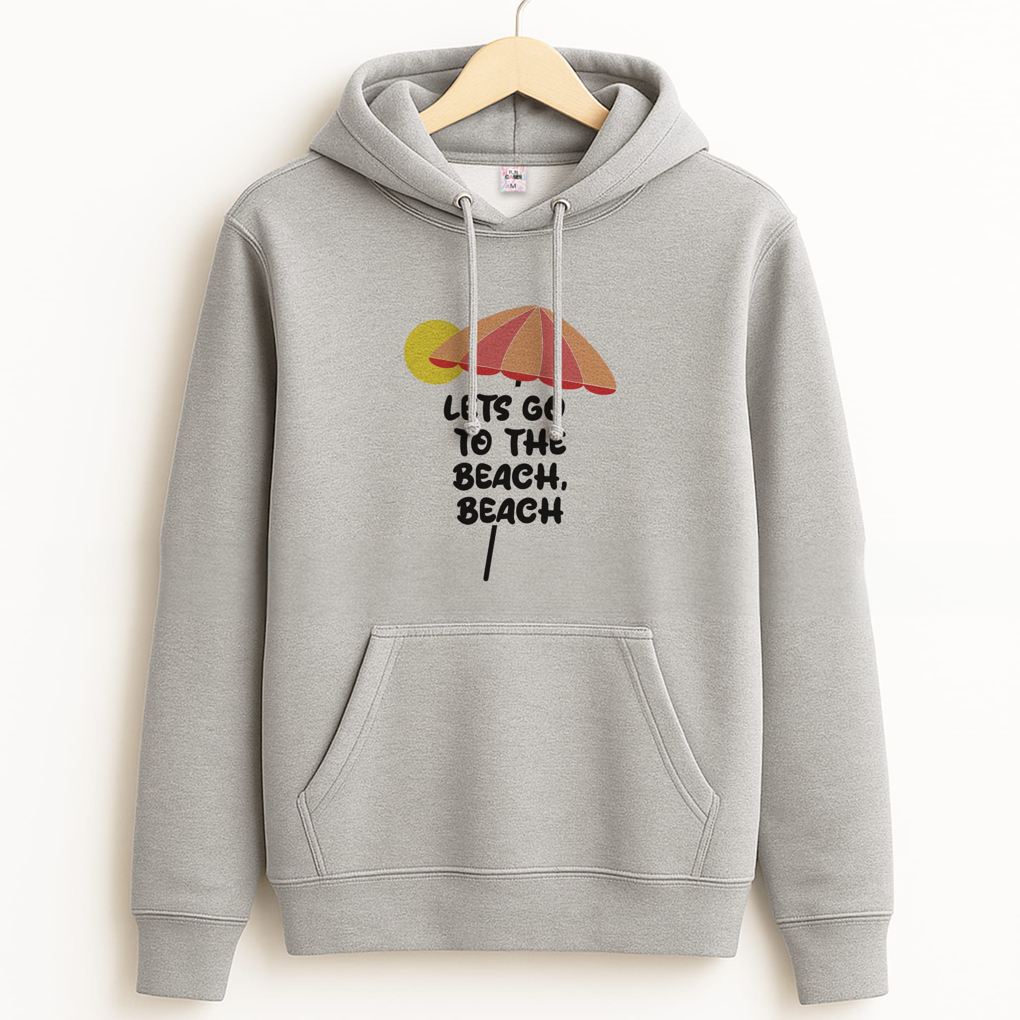 Lets Go To The Beach - Summer Quotes Grey Hoodie
