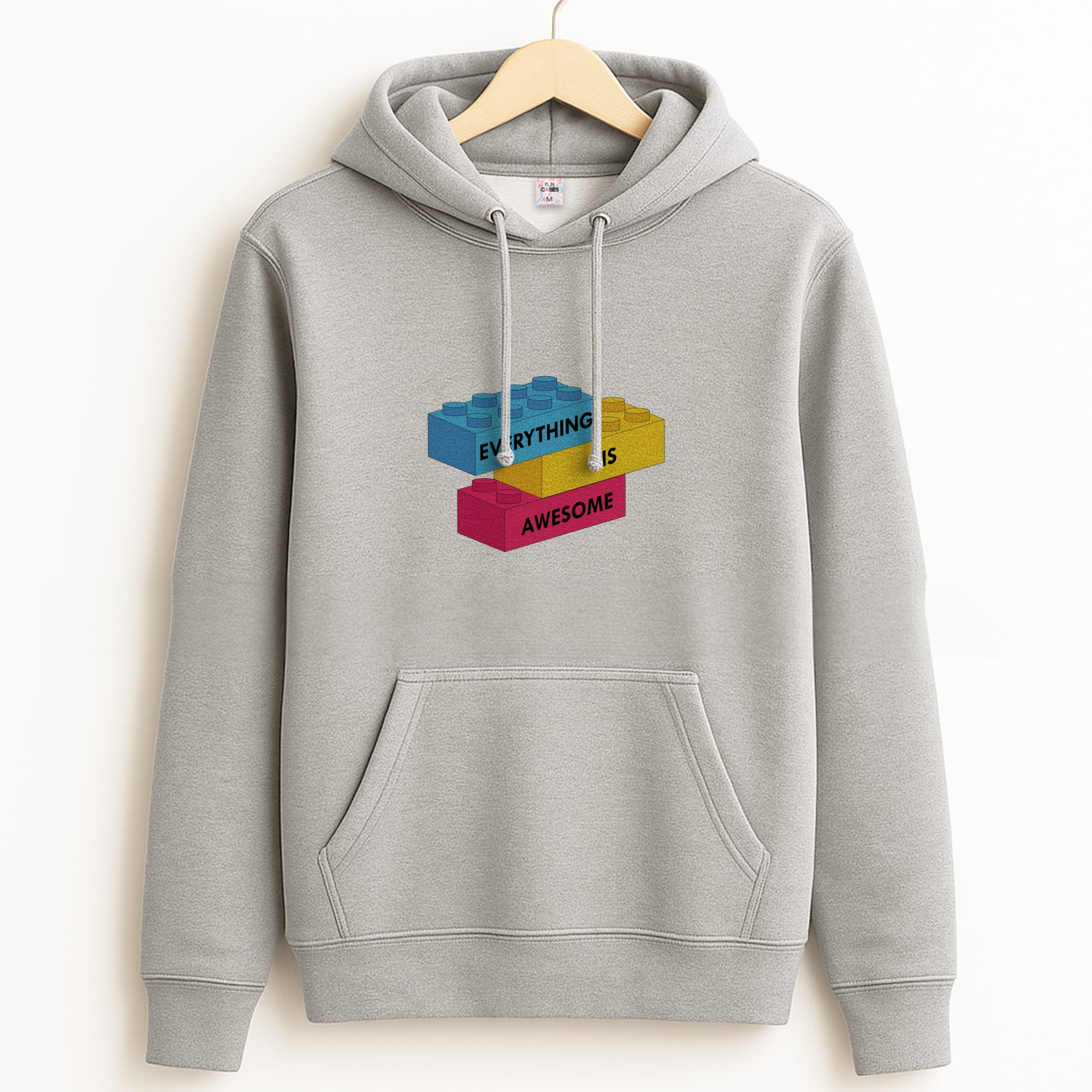 Everything Is Awesome Bricks Grey Hoodie
