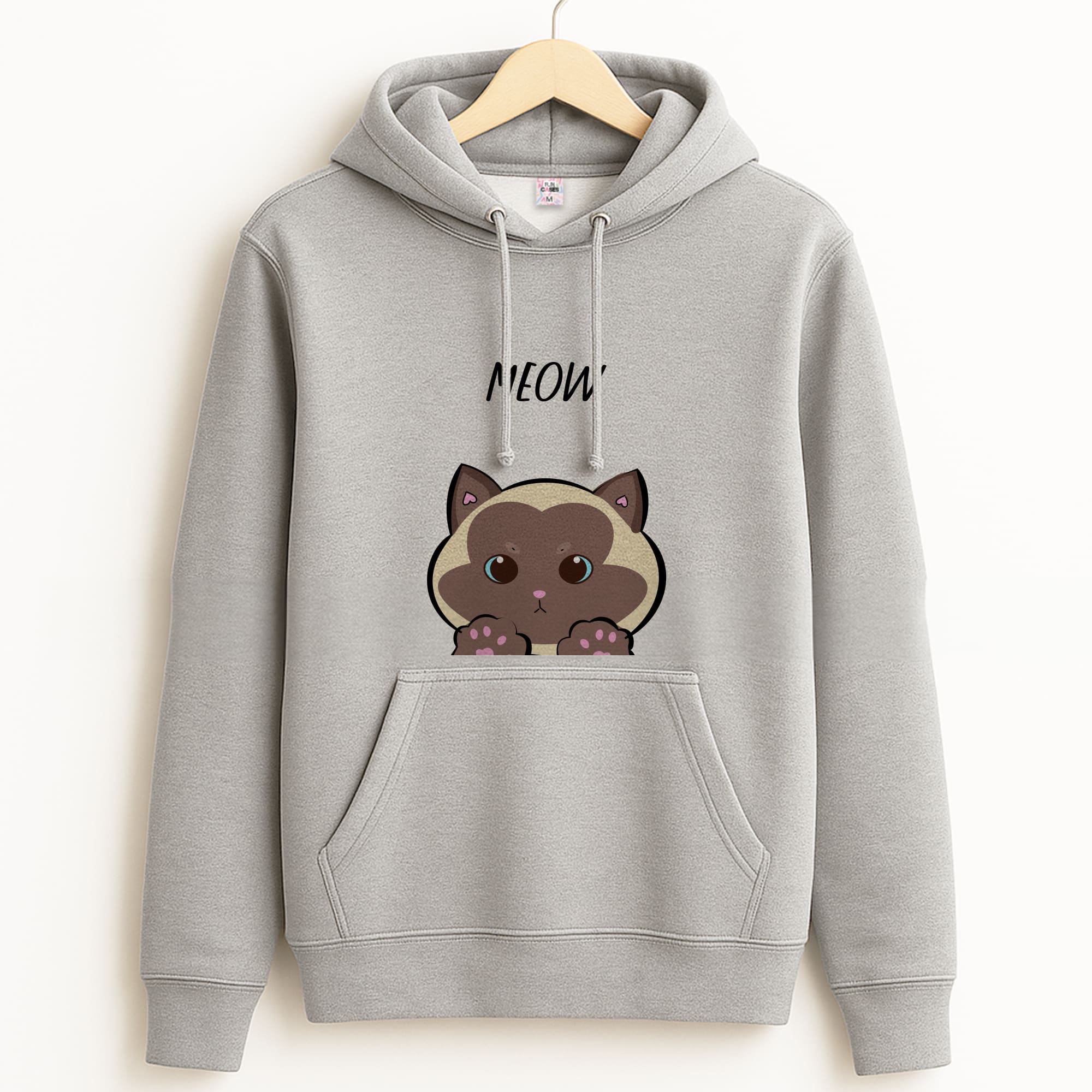 Meow Green - Cats Grey Hoodie