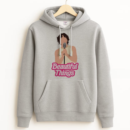 Neon Pink Beautiful Things Grey Hoodie