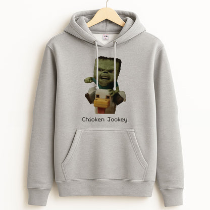 Chicken Jockey  Grey Hoodie