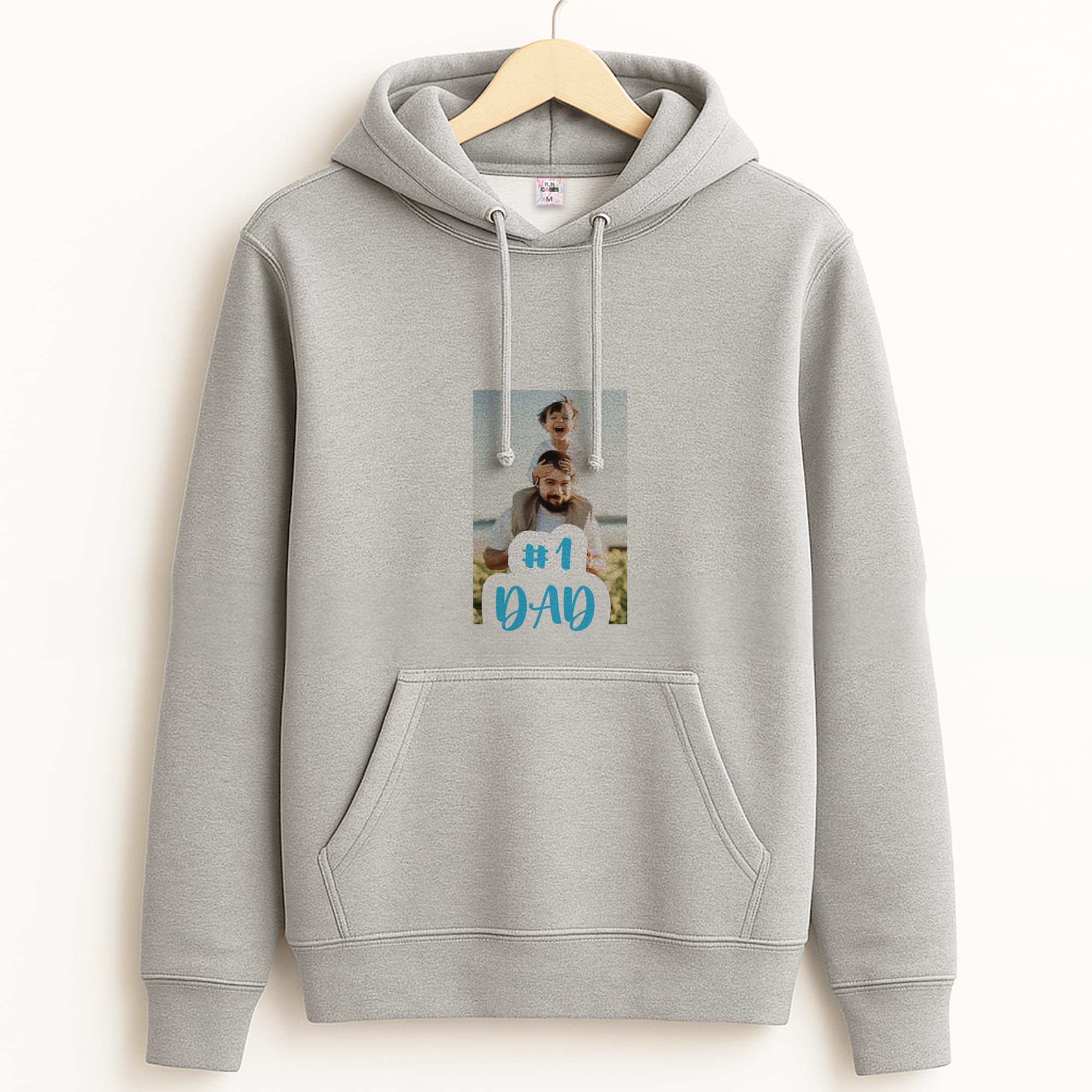 Hashtag 1 Dad - Personalised Father's Day Grey Hoodie