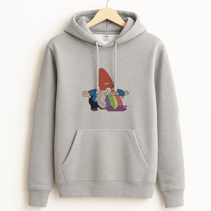 Garden Gnome Rainbow Grey Hoodie