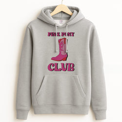 Zebra Print Pink Pony Club Grey Hoodie