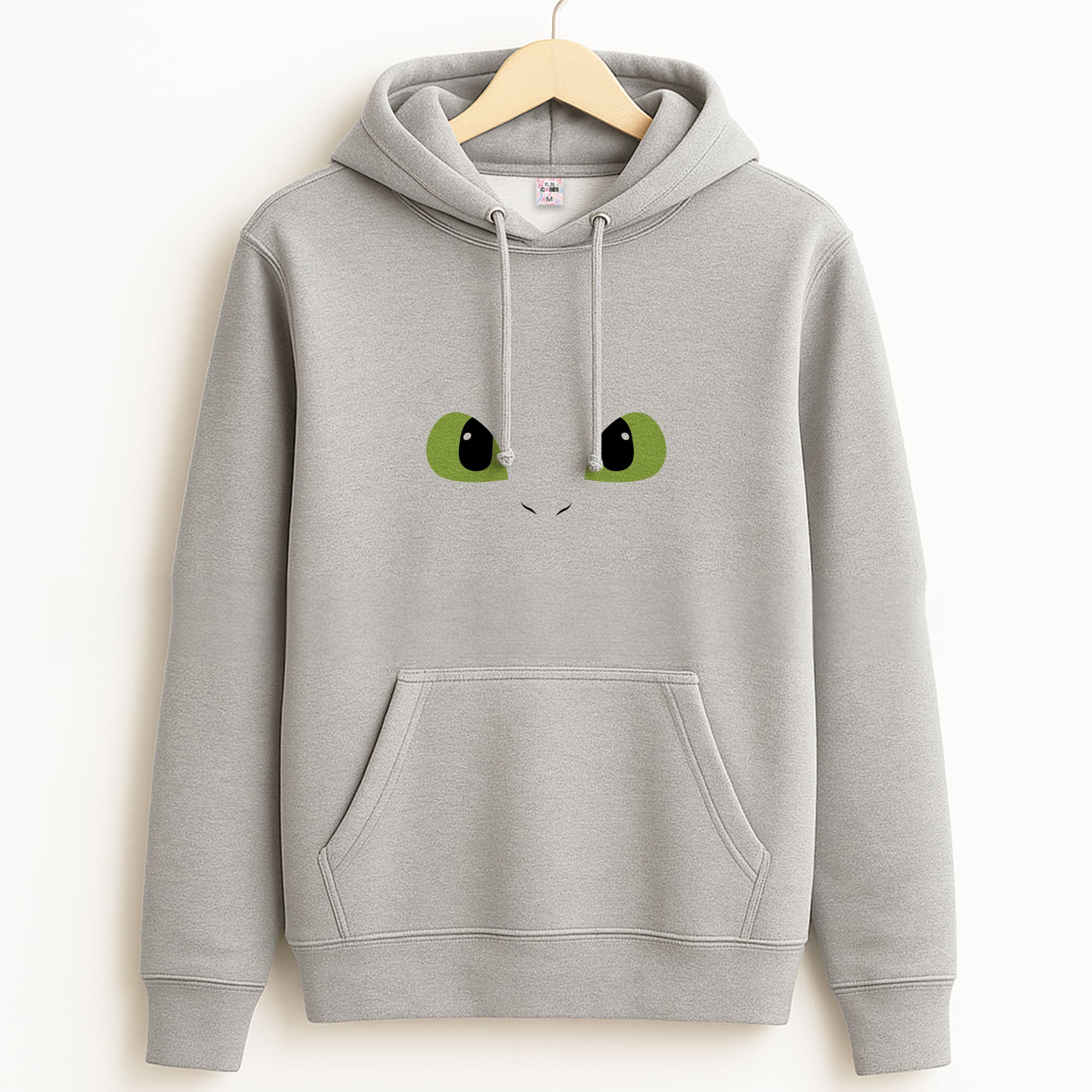 Black Fury Dragon Face Grey Hoodie