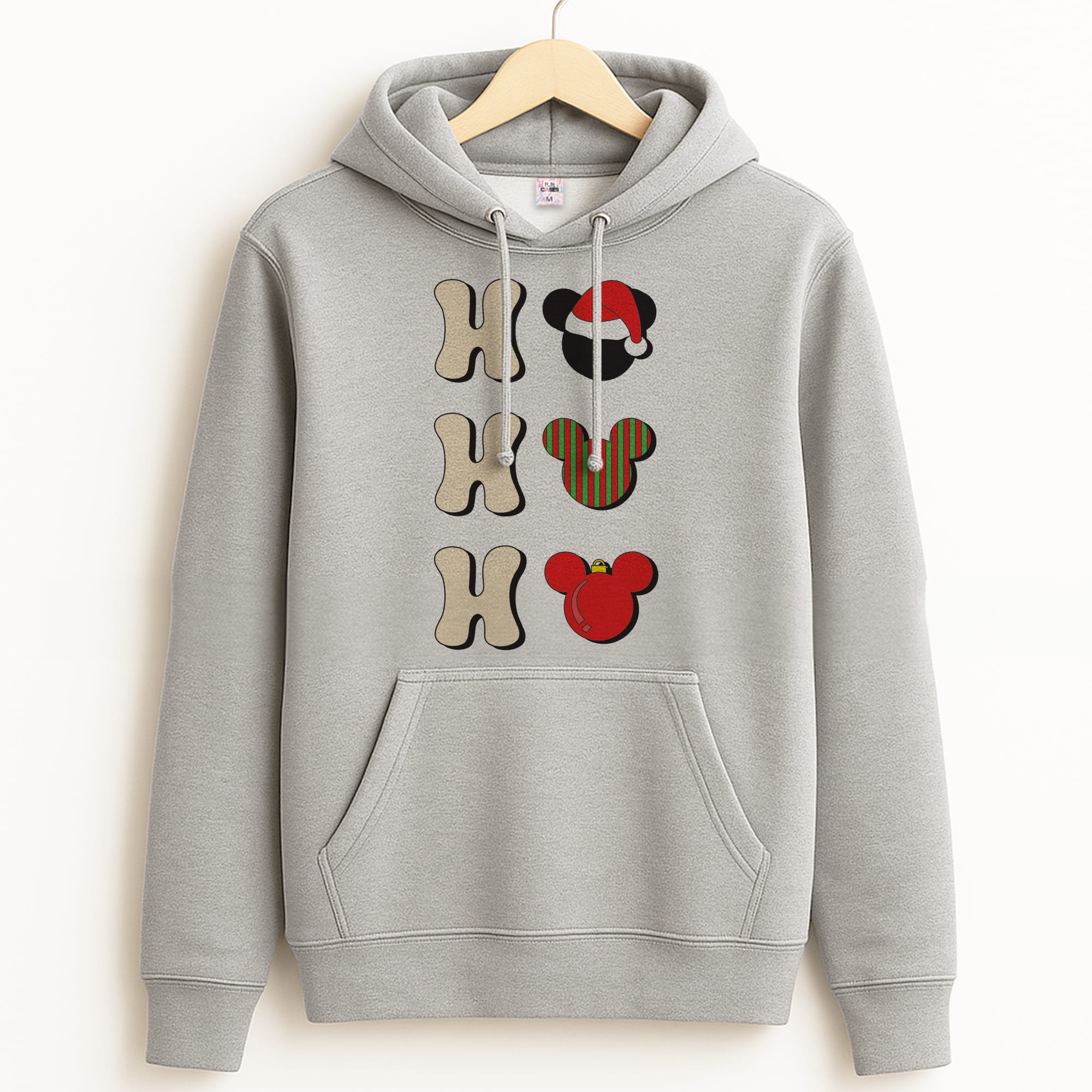 Ho Ho Ho Mickey Grey Hoodie
