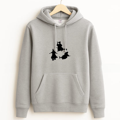 Witches Outline - Hocus Halloween Grey Hoodie
