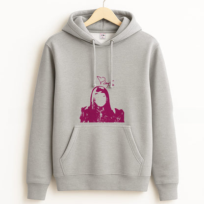 Pink Gaga Silhouette  Grey Hoodie