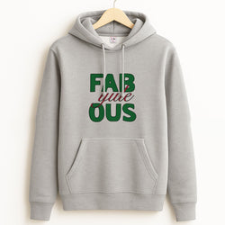 Fab-Yule-Ous Red - Christmas Puns Grey Hoodie