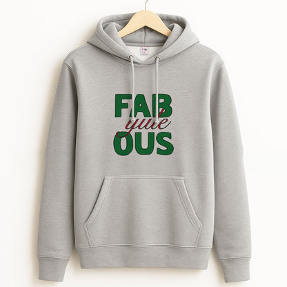 Fab-Yule-Ous Red - Christmas Puns Grey Hoodie