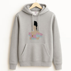 Blue And Pink Dress Grey Hoodie